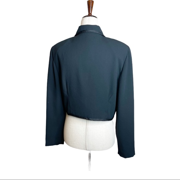 Vintage 90s Medallion Embroidered Crest Prep Cropped Bolero Jacket - Picture 2 of 8